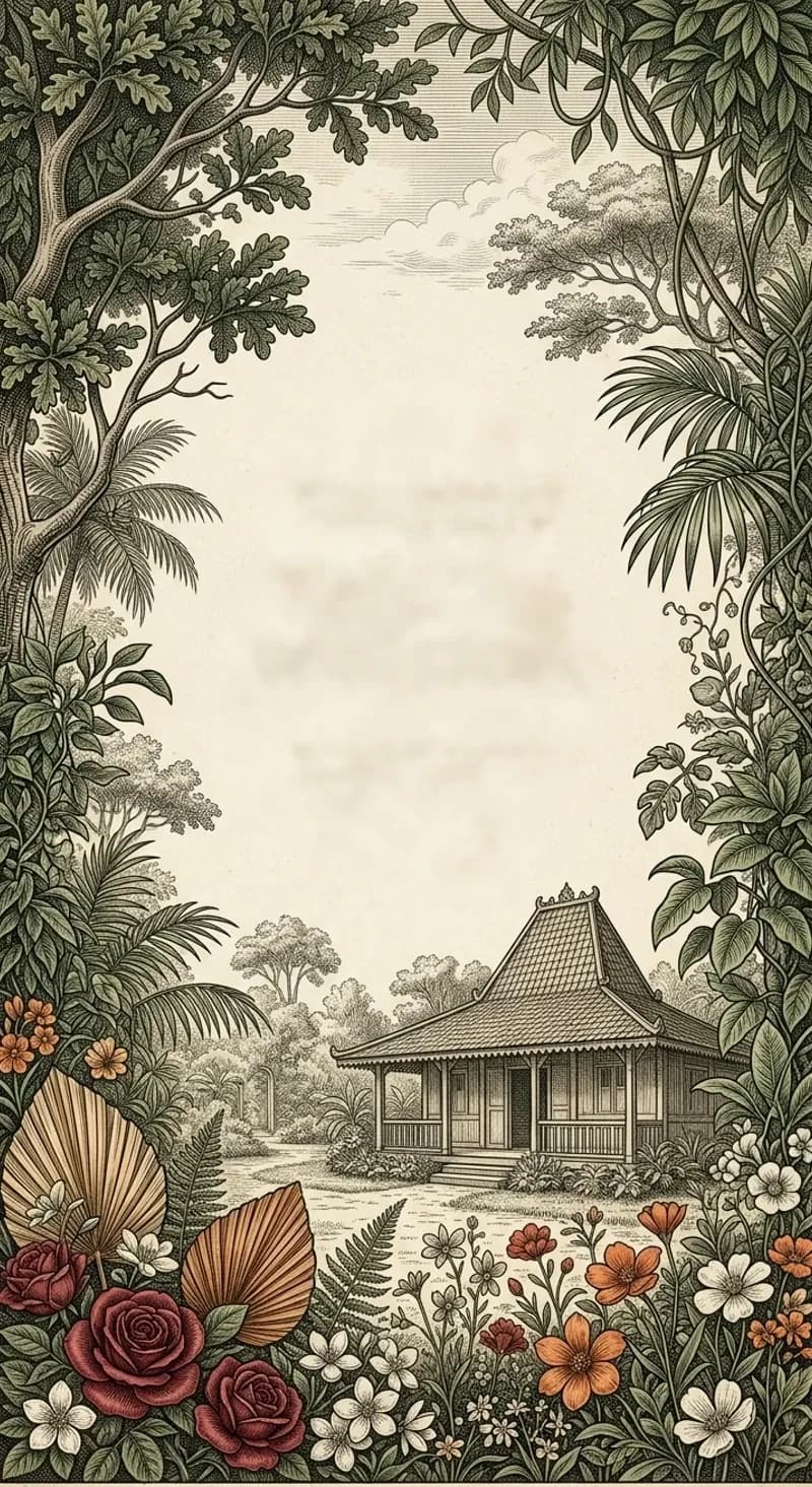 Vintage Trees & Joglo Background